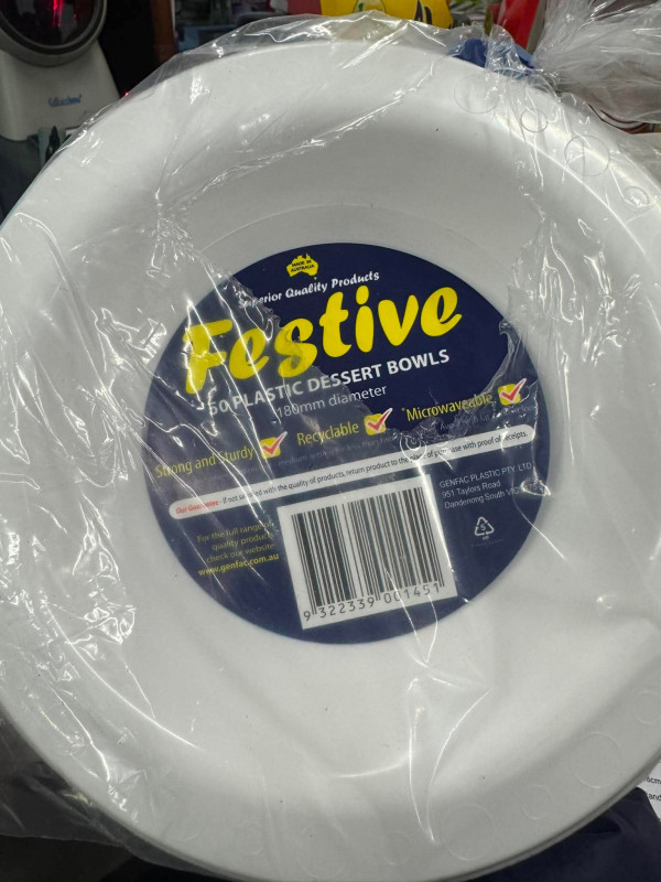 dĩa nhựa sâu white bowls 180mm