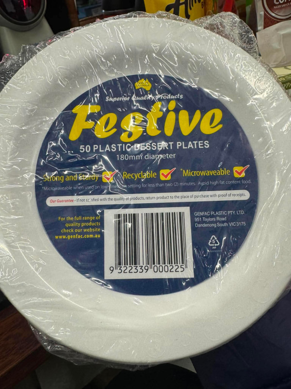 dĩa nhựa cạn white plates 180 mm