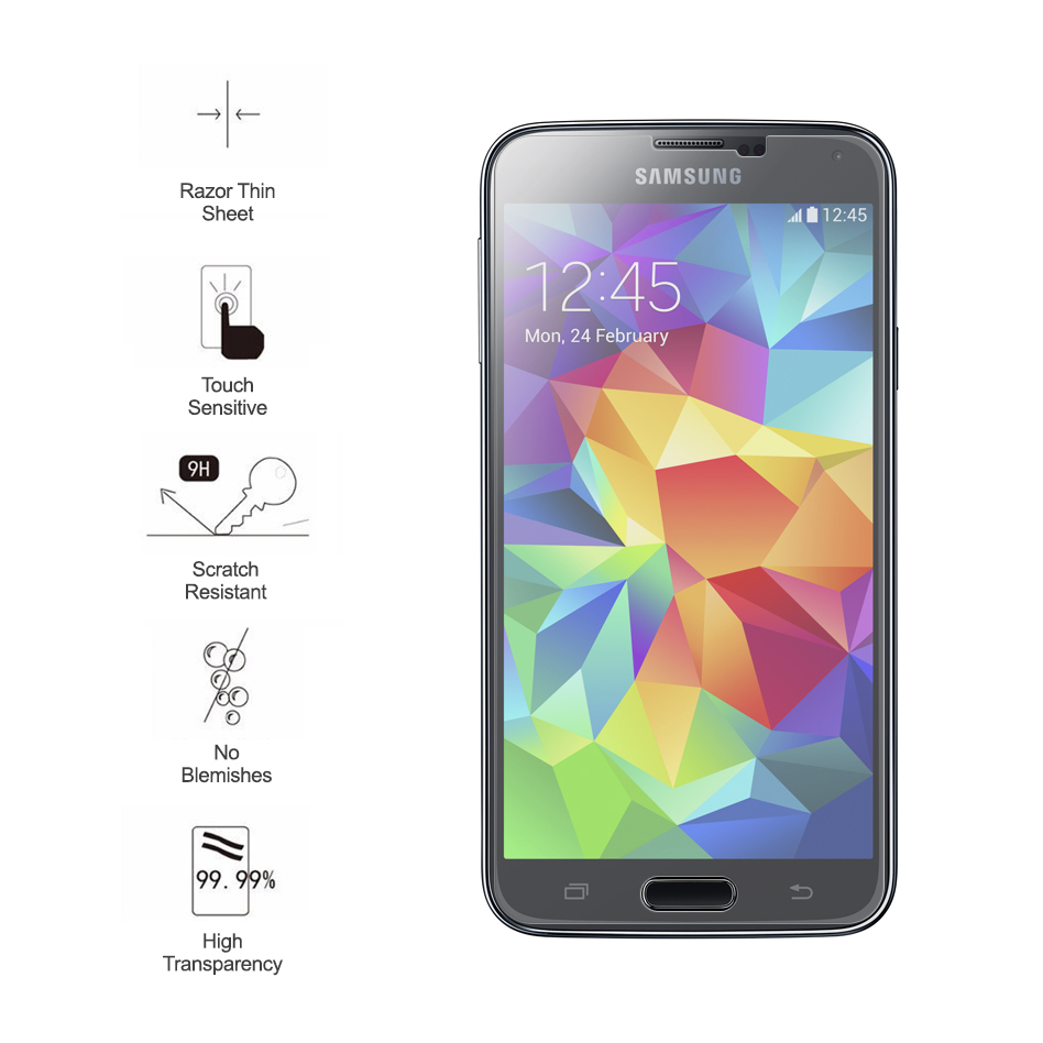 Samsung S5 Tempered Glass Gold pack