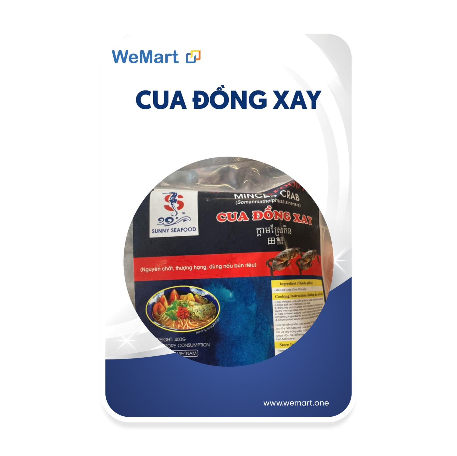 Cua xay Lọc sẵn 12$